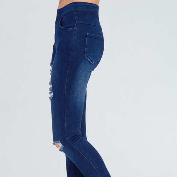 Ripped Denim Jeggins - Picture 3 of 5